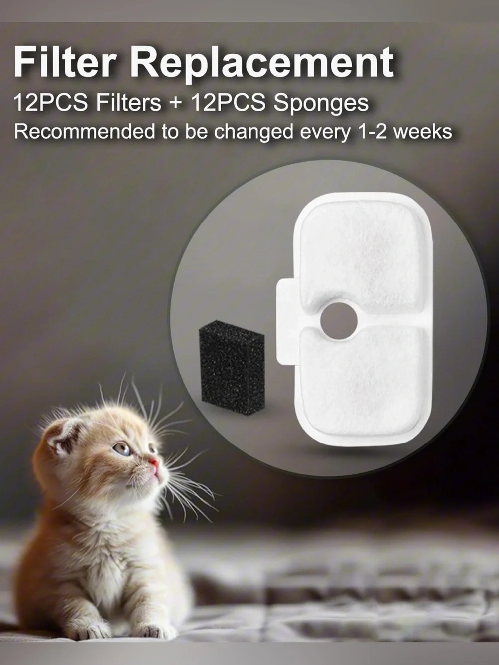 12 Pack Cat Water Fountain Filter fit Petli bro Dockstream Fountain PLWF005 Pet